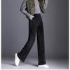2022 Winter Warm Thick Women Long Velvet pants,England Loose Casual Staight Wide Leg Velour Pants,clothes Velvet Trousers