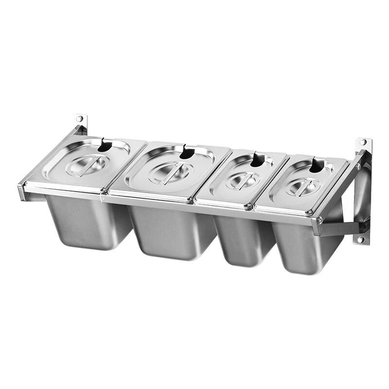 Commercial Wall-Mounted Stainless Steel Food Pan Rack Set