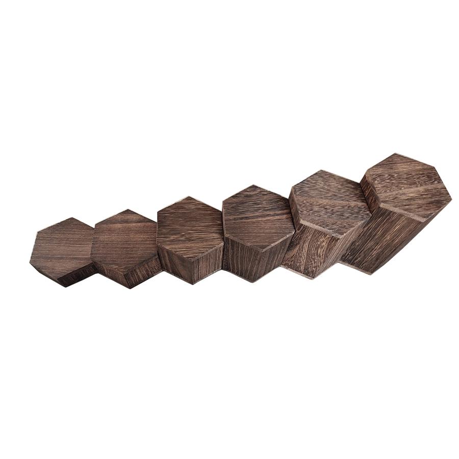 Wooden 6-Piece Hexagonal Display Rack Suitable For Showcasing Jewelry And Accessories Brown Cube Storage Rack Gift Storage