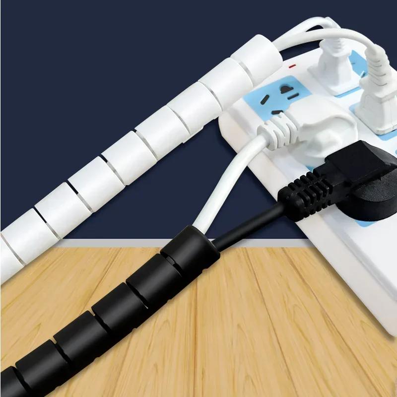 Гибкий спиральный кабельный протектор, длина 2 м, для кабелей 28/10/8 мм, идеально подходит для организации компьютеров и телевизоров