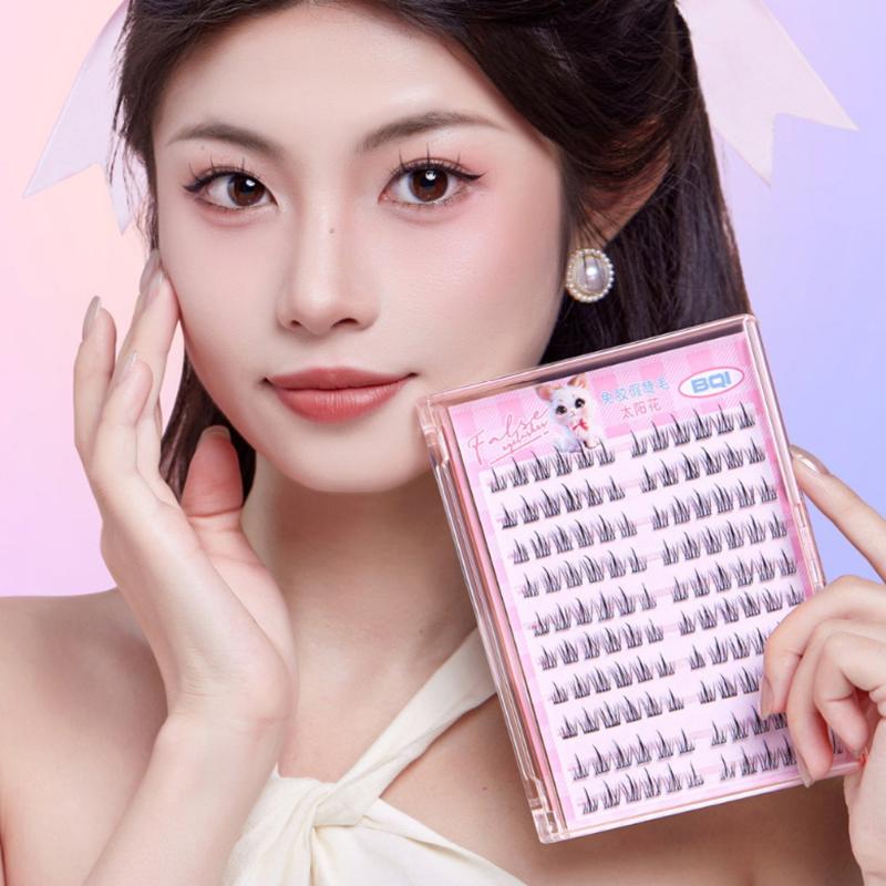 10 рядов накладных ресниц большой вместимости без клея, одиночные пучки 11-12 мм, C-изгиб, натуральные самоклеящиеся накладные ресницы