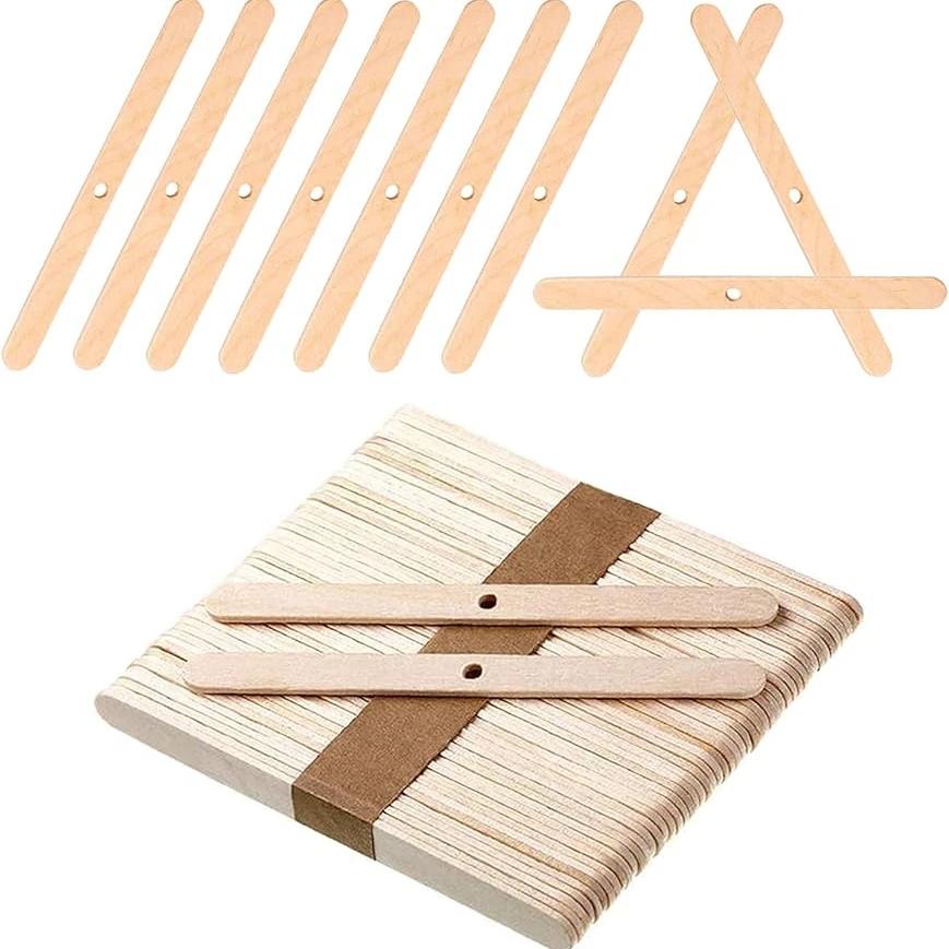 50 Pieces Wooden Candle Wick Holders for Candle Making, Candle Wick Centering Device, DIY Candle Making Accessories