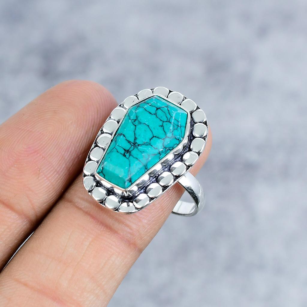 Santa Rosa Turquoise Gemstone 925 Sterling Silver Jewelry Ring Size 9.5 M-2561