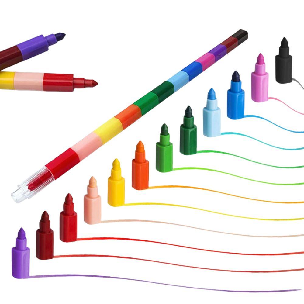 1/3/5pcs 12 Colors Buildable Crayons Rainbow Creative Stackable Coloring Oil Painting Stick Cute Prize Student Stationery YMY