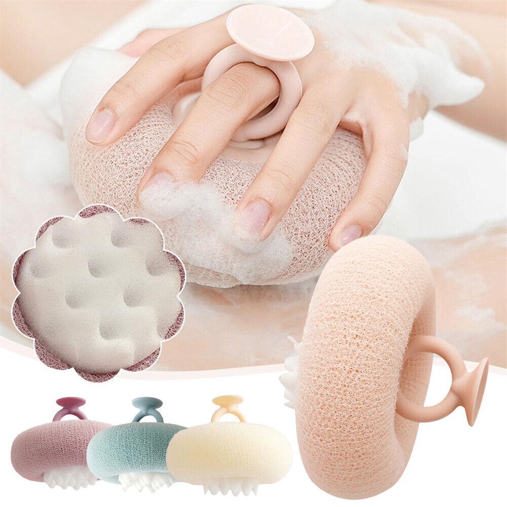 2 в 1 Шарик для ванны с подсолнечником Супермягкое отшелушивающее полотенце для душа с присоской