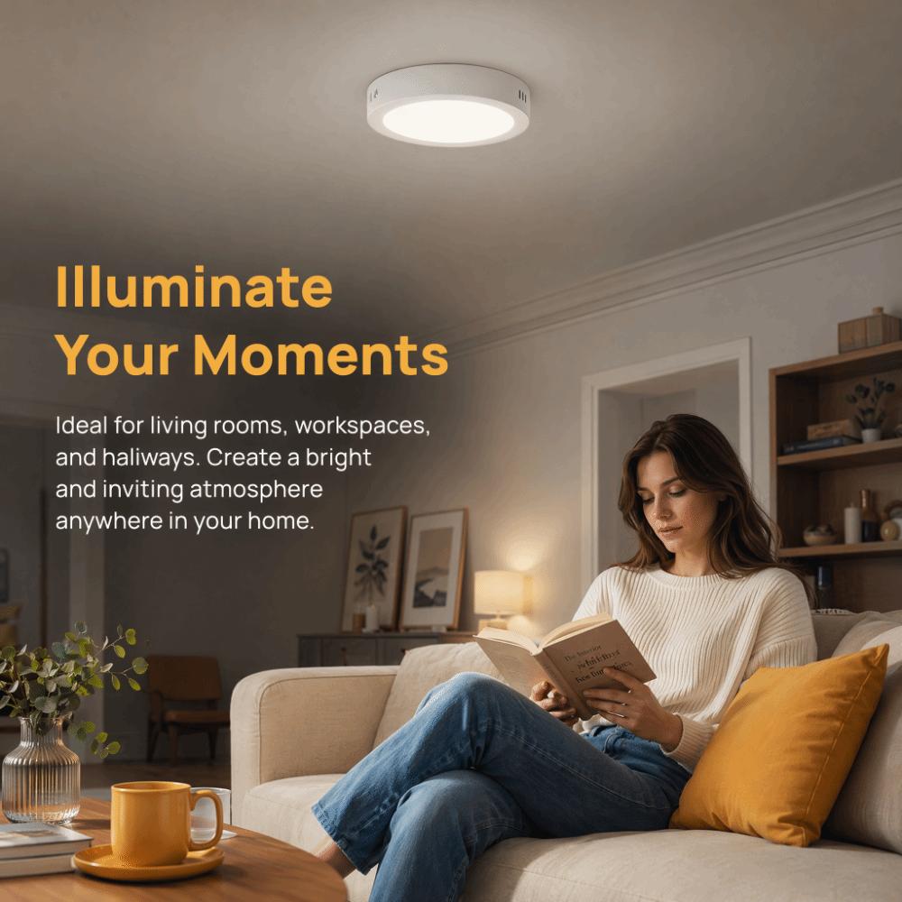 ABS Round Surface Mount LED Downlight Indoor Ceiling Mount Lighting Stairwell Lamp Arrangement