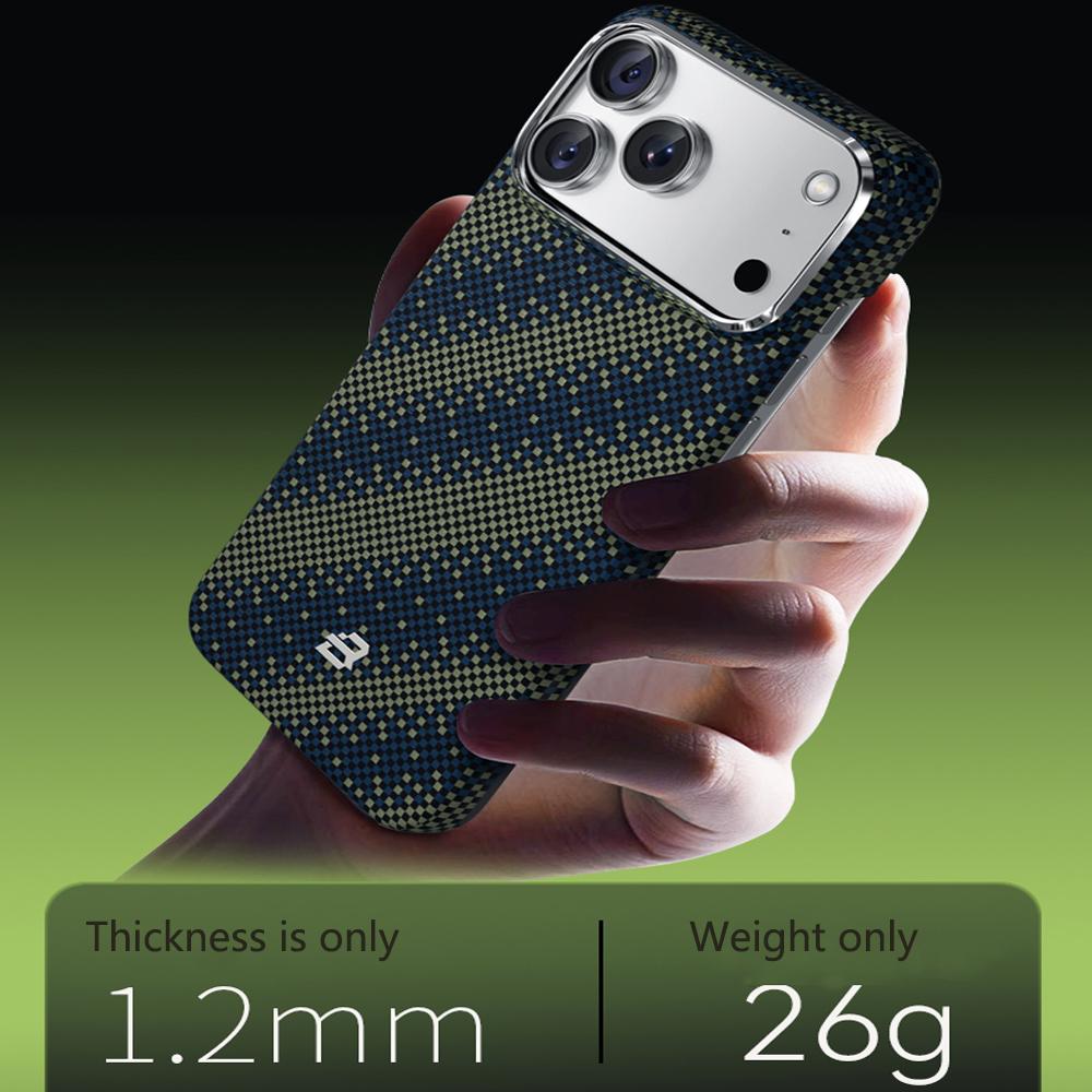 Керамический чехол Blueo серии Kevlar для iPhone 17 Pro Max, позолоченный, тактильный, тканый, из арамидного волокна Galaxy, магнитный чехол для iPhone 17 Pro