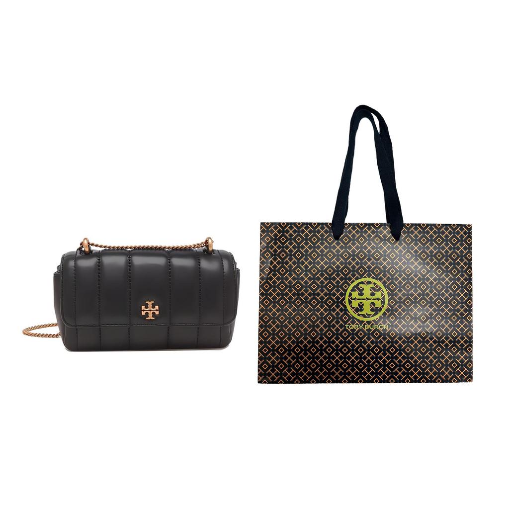 Tory Burch Kira Double T Logo Magnetic Closure Flap Nappa Leather Mini Shoulder Bag Women shoulder bag Black 142567-001