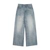 New Spring and Summer Light Blue Washing Jeans Men's Loose Straight A-line Drooping Pants