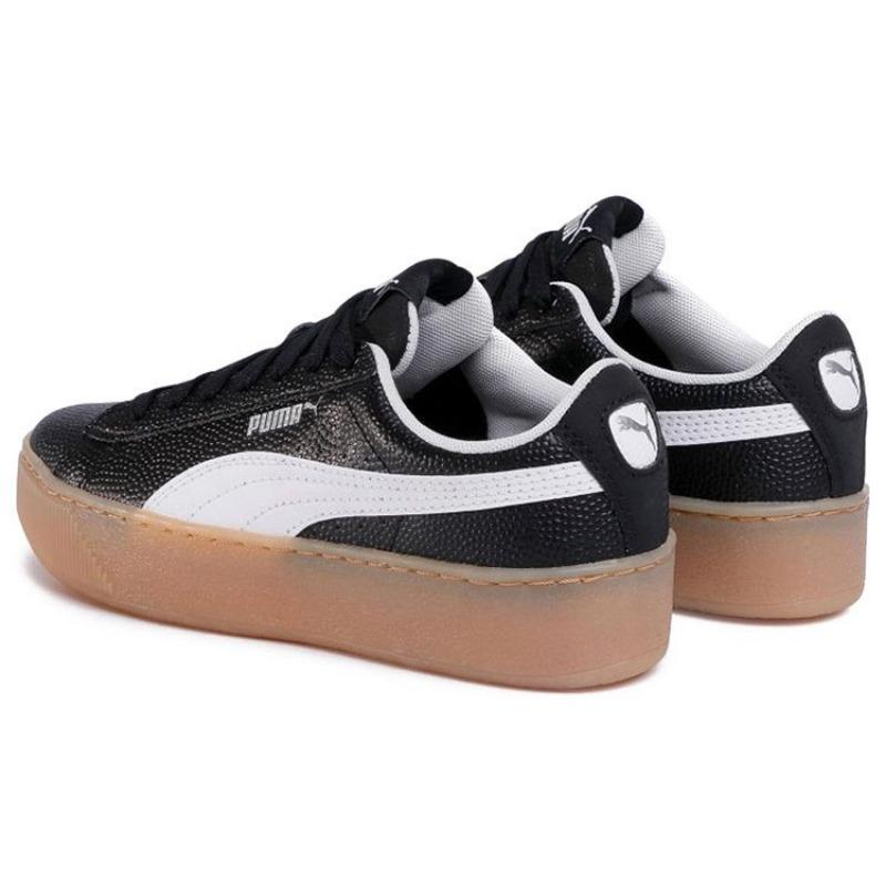 Puma Женские легкие платформенные кеды Vikky с защитой от натирания, на платформе, для скейтбординга, черные 366805-02