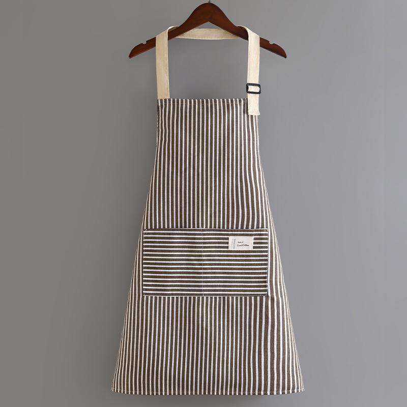 Sleeveless Apron Breathable Hanging Neck Apron Restaurant Special Cotton Linen