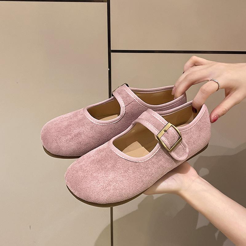 Легкие и дышащие туфли-лодочки в стиле ретро на низком каблуке с закругленным носком, женские туфли-лодочки 2025 года на весну и осень с юбкой и круглым носком