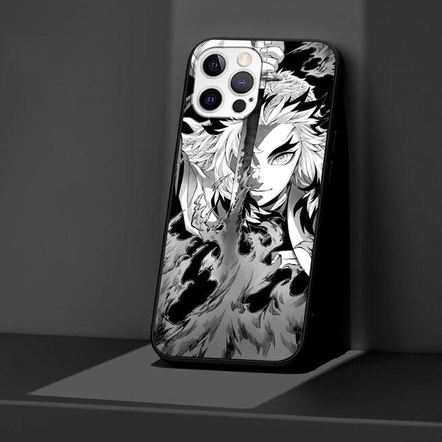 Case For Apple Iphone 11 13 12 Mini 14 Pro Max Xr 7 8 +Se 2020 Xs 6 6s Plus 5 5s Black Silicone Phone Cover Anime Demon Slayer