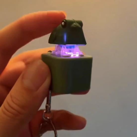 1/2/3Pcs Croaking Frog Keyboard Fidget Toy with LED Light Stress Anxiety Relief Keyboard Clicker Keychain Portable Decompression Button Sensory Toy