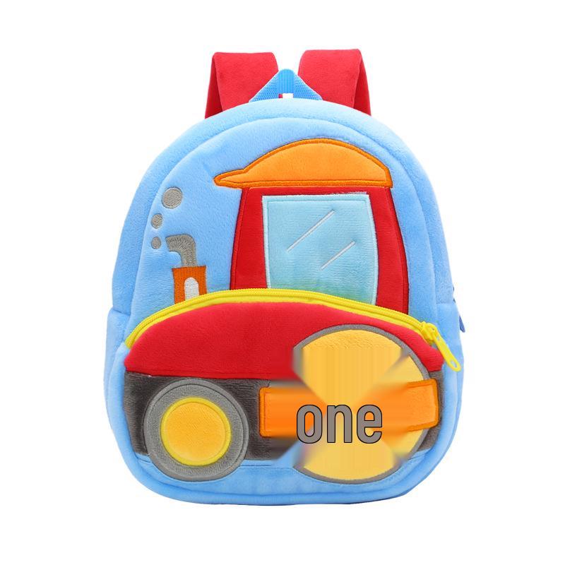 Детский плюшевый рюкзак-бульдозер-экскаватор: Милый, Прочный Школьный Рюкзак для Мальчиков и Девочек