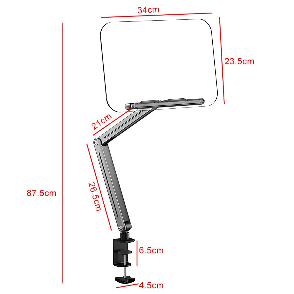 Acrylic Book Stand with Elastic Page Clips Portable Book Holder Adjustable Height Collapsible Desktop Riser Stand for Reading