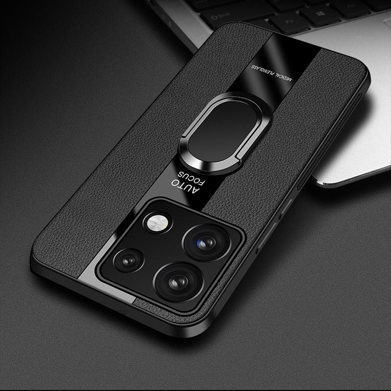 Для Redmi Note 13 Pro Note13 Pro + чехол для телефона с магнитным кольцом для POCO X6 Pro M6 Роскошный кожаный мягкий силиконовый противоударный чехол-бампер