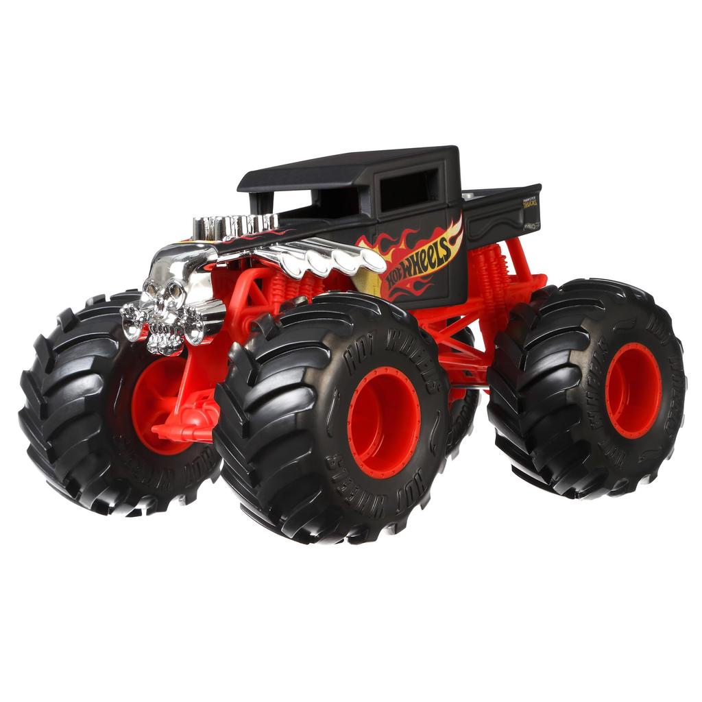Hot Wheels Big Size Monster Truck Bone Shaker Scale Vehicle Toy Miniature Car for Ages 3 and HNM40 124 Up, Red,