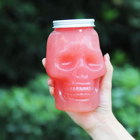 Банка для консервирования в форме черепа с крышкой, пищевая, без BPA, большая емкость, герметичная, многоразовая, держатель для напитков на Хэллоуин