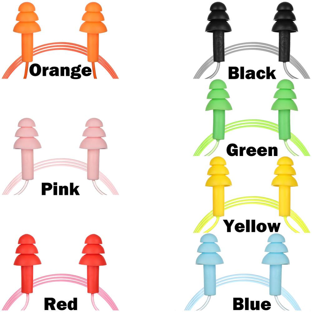 Comfort Soft Silicone Rope Swimming Ears Protector Noise Reduction Ear Plugs Hearing Protection