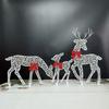 Christmas Light-up Reindeer Decoration LED Lighted 2D Iron Deer Family for Yard Patio Lawn Garden Home Desktop Decor
