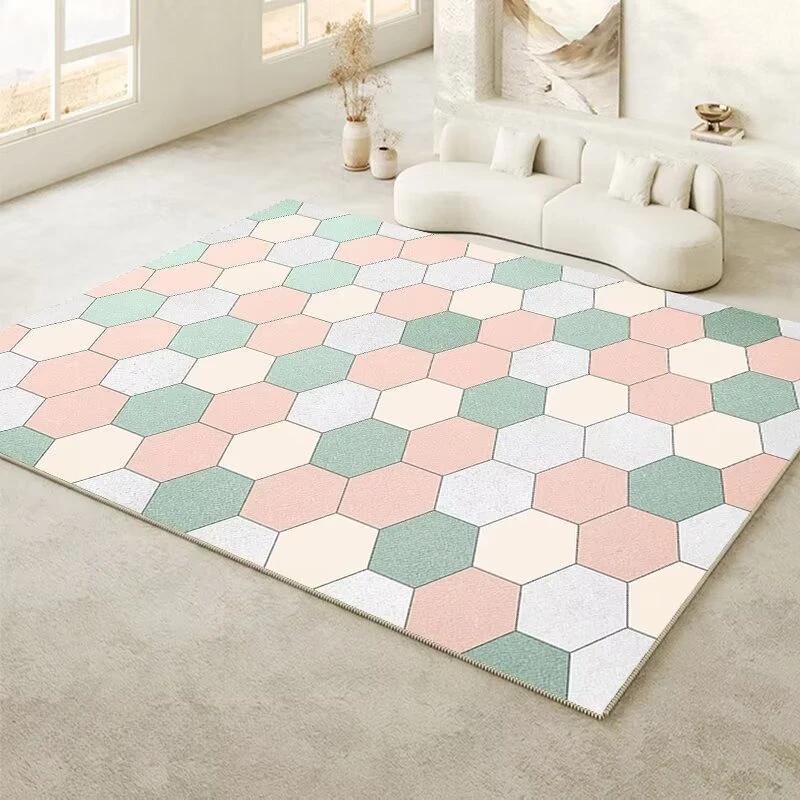 Modern Geometric Large Area Carpets for Living Room Simple Style Soft Washable Home Rug Bedroom Tatami Non-slip Baby Mat