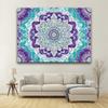 Boho Mandala Tapestry, Intricate Floral Print In Purple & Turquoise, Bohemian Wall Hanging for Bedroom, Colorful Spiritual Decor