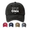 1 шт. Винтажная стираная бейсболка с буквой "OMA", смешной принт, дышащая шляпа для женщин и мужчин, регулируемая, для активного отдыха, спорта, гольфа, солнцезащитная шляпа