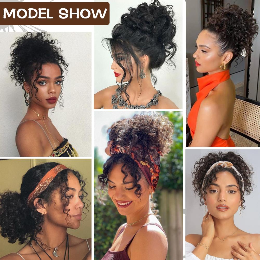 XINRAN Волосы Пучок Синтетический Эластичный Шнурок Свободная Волна Кудрявый Конский Хвост Наращивание Волос Беспорядочный Пучок Волосы Часть Для Женщин Ежедневное Использование