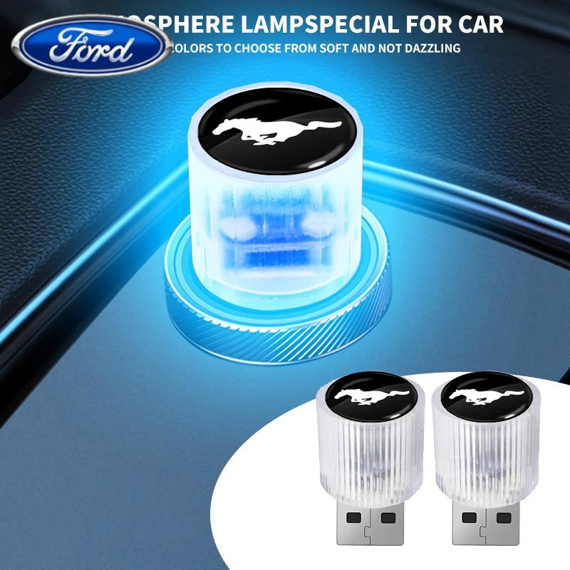 Car Sticker Ford Mini USB LED Car Light Auto Interior Atmosphere Light For Ford Mustang 2005 2006 2007 2008 2009 2016 GT Mach-E