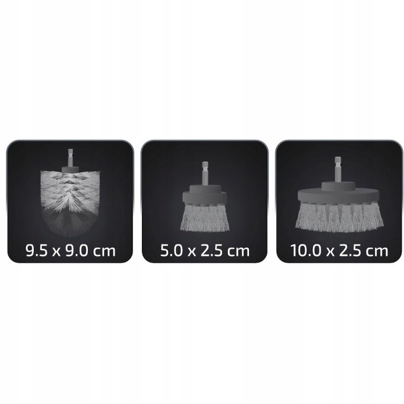Cleaning brushes for drill 3 pcs, 1/4 shank