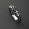 Cross Leather Bracelet Braided Leather Bangle Personality Men's Cross Bracelet  Gift