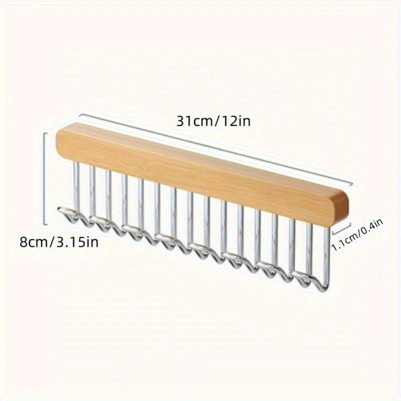 Multifunctional Retractable Wooden Hangers with Retractable Hooks - Versatile for Clothing and Kitchen Storage