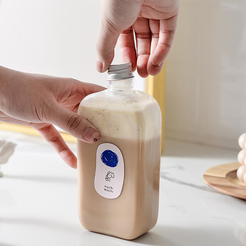 Бутылка для напитков 400 мл, квадратная бутылка для напитков, молока, чая, сока, холодного напитка