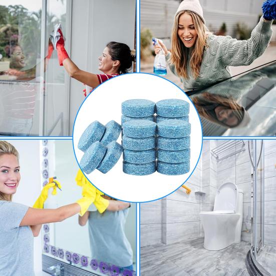 Solid Windshield Washer Tablets Professional Grade Windshield Cleaner Concentrated Cleaning