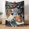 1 шт. Плед в стиле Hip Hop 2Pac, Мягкий, Легкий, Для всех сезонов, Многоцелевой плед для дивана, кровати, офиса и пикников, Французский стиль с культовыми обложками альбомов и цитатами
