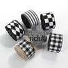 Черно-белая клетчатая рождественская лента для упаковки подарков и украшения венков