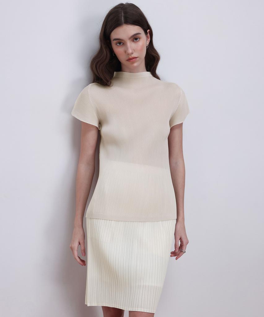 PLEATSMOOD Lao Pleats Half-Neck Top