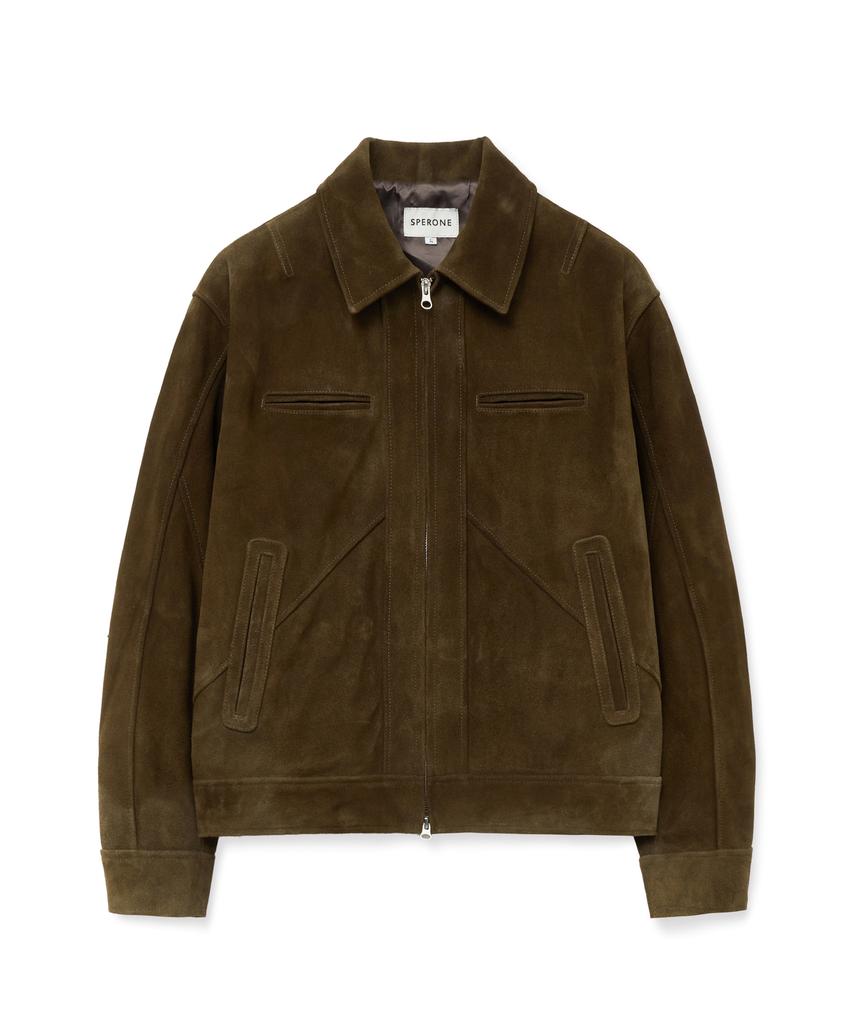 Sperone [Real Leather] Suede Layer Jacket (Khaki Brown)