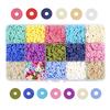 36000 шт. плоские круглые бусины-разделители из полимерной глины для изготовления ювелирных изделий, браслетов, ожерелья, сережек, фурнитура «сделай сам», ремесло с пластиковой коробкой для хранения