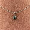 Stones and Minerals. Necklace 1 Hematite Pearl 8 Mm. Stainless Steel Chain. Necklace Women, Men. Customizable Size.