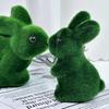 Artificial Moss Easter Bunny Ornament Realistic Flocking Green Rabbit Faux Greenery Home Office Holiday Party Spring Decoration Ornament