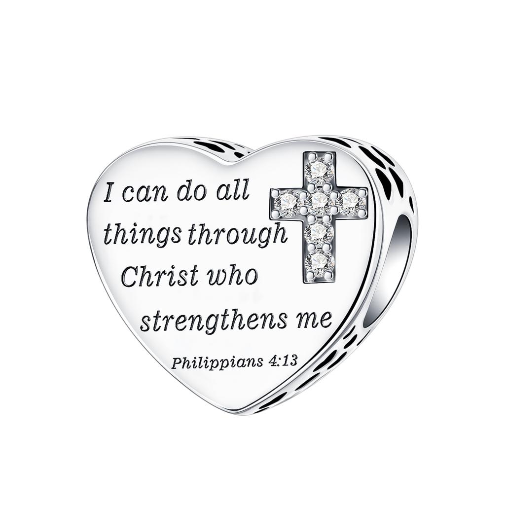 Copper Wings Sister Cross Pendant Charms Fit Original 4Mm Aperture Bracelet Charm Beads Necklace Diy Female Jewelry