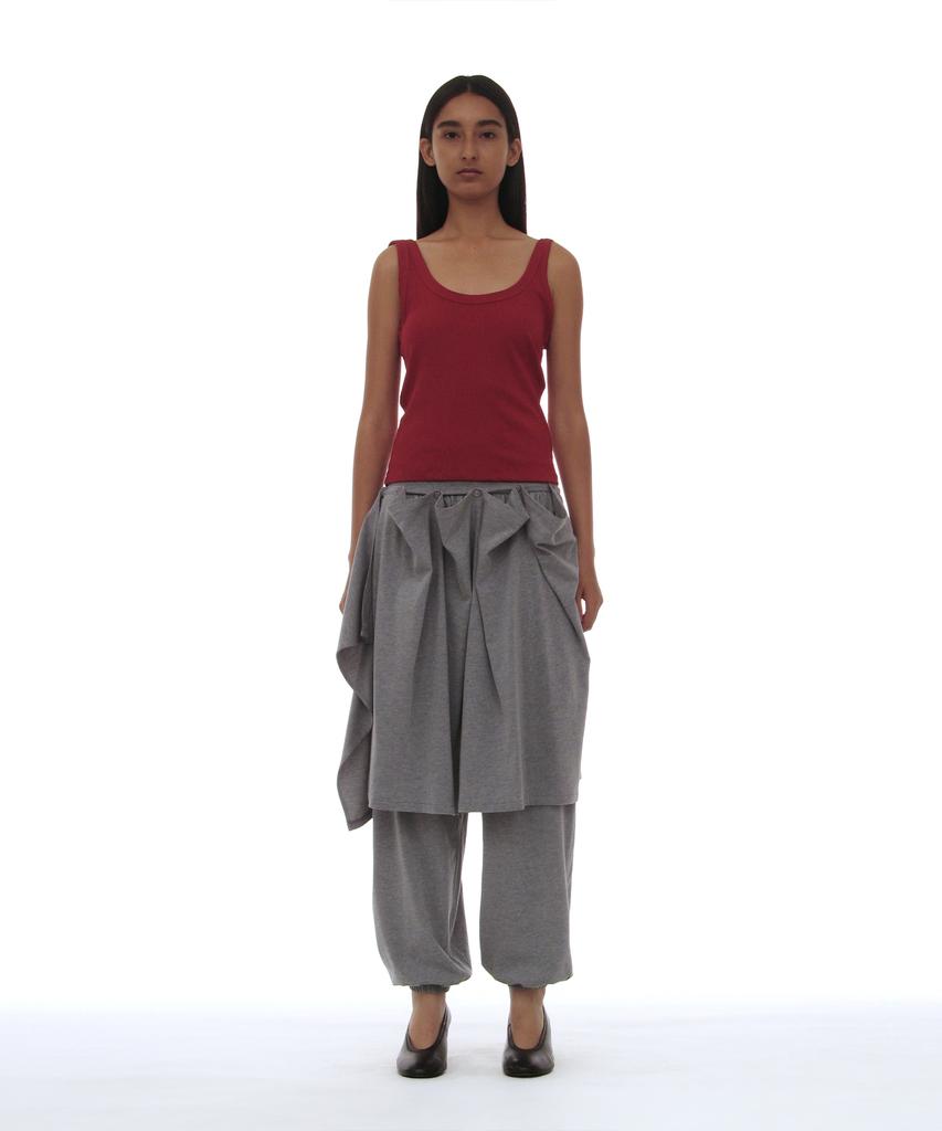 PARTIMENTO WOMEN Pwc Curtain Skirt Layered Harem Pants_Melange