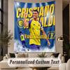 Custom Text Tapestry Cristiano Ronaldo Print Wall Tapestry Indoor Living Room Wall Decor