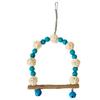 Bird Swing Toy Colorful Wood Beads Rattan Ball Parrot Swing Perch with Bells for Cockatiels