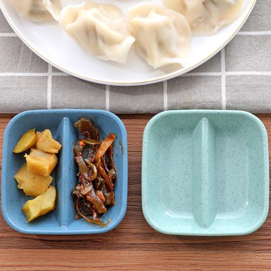 2 шт. блюдо для соуса с двойной решеткой, дизайн, многоцелевой длительный срок службы, маленькое блюдо, приправа, посуда для соевого соуса