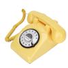 Ретро-роторный стационарный телефон 60-х годов, старомодный классический дисковый циферблат, проводной стационарный телефон, желтый