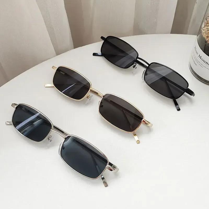 Small Rectangle Sunglasses Men Women Vintage Square Driving Sun Glasses Luxury Brand Metal Frame Eyewear Fashion