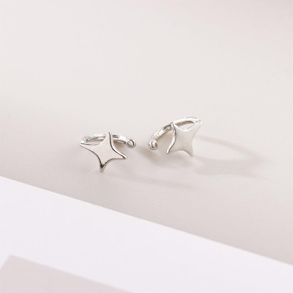 Fashion Jewelry Ear Cuff Silver Color Cartilage Stud Star Ear Clips Korean Style Women Earrings